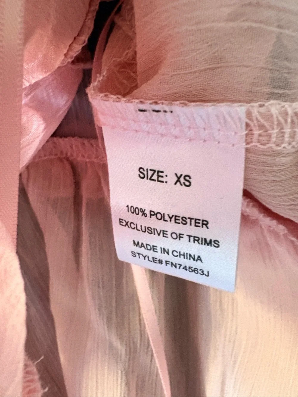 Fashion Nova Pink Crinkled Ruffle Top Size XS - Picture 7 of 8